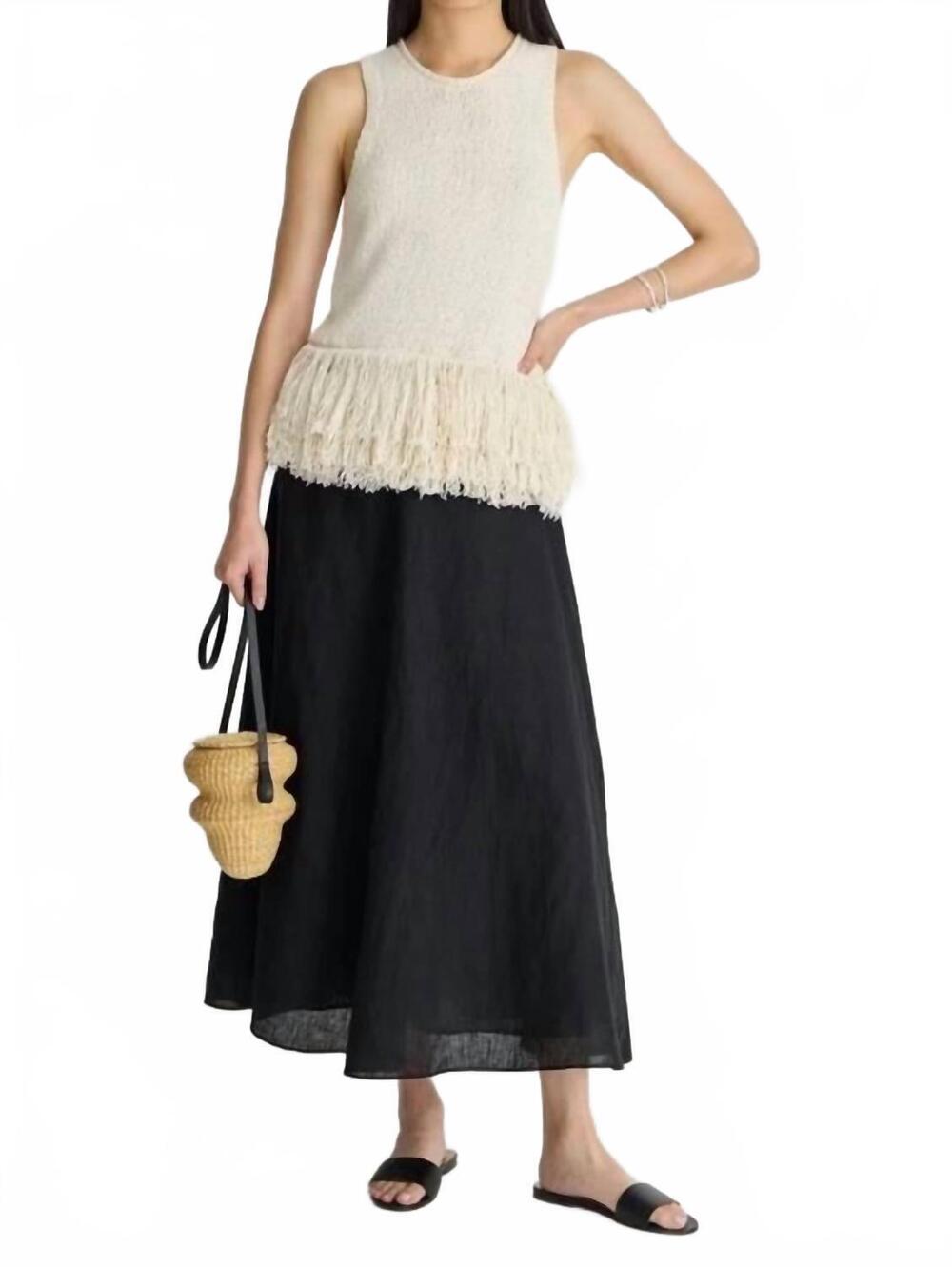NEW APIECE APART maeve knit fringe tank in ivory